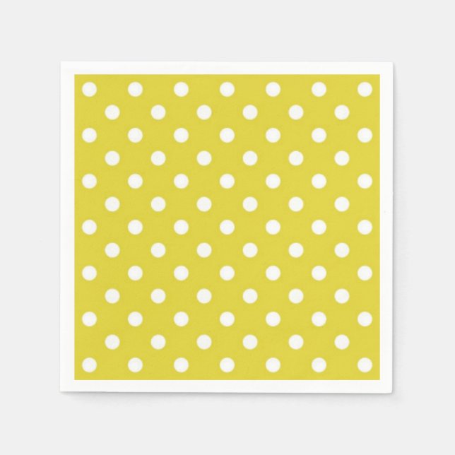 Gult Polka dots Mönster Dot Mönster Illustrator Pappersservett (Framsidan)