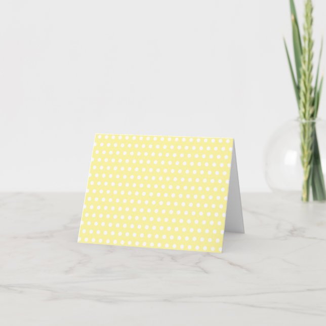 Gult polka dots mönster. Fläckigt. Kort (Framsida)