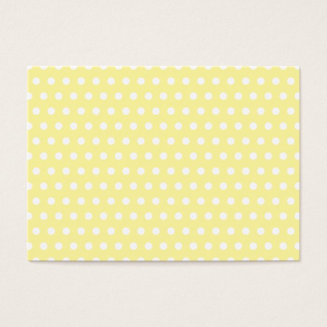 Gult polka dots mönster. Fläckigt. Visitkort (Framsidan)