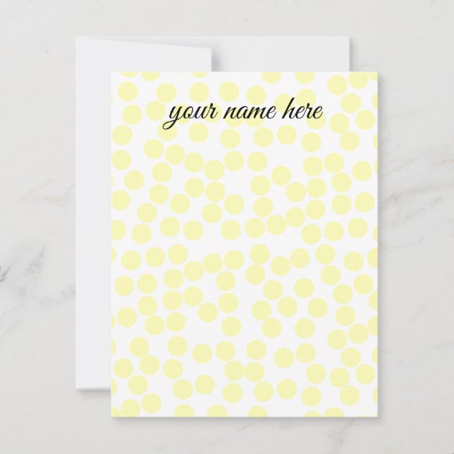 Gult Polka dots Notecards Anteckningskort (Framsida)