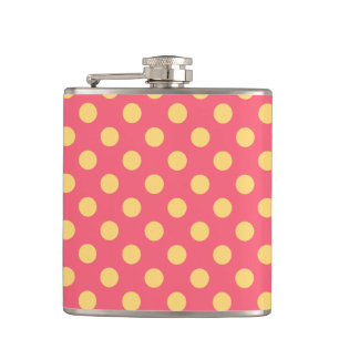 Gult polka dots på korall fickplunta