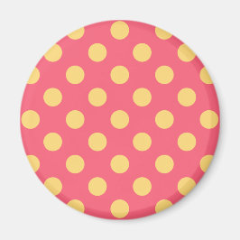 Gult polka dots på korall magnet