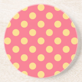 Gult polka dots på korall underlägg sandsten