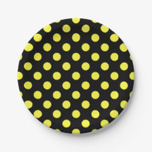 Gult polka dots på svart baksida