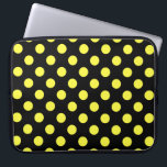 Gult polka dots på svart baksida laptop sleeve<br><div class="desc">Gult polka dots på svart baksida</div>