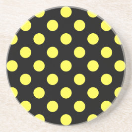 Gult polka dots på svart baksida underlägg