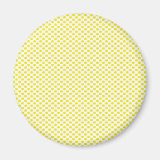 Gult Polka dots på White Magnet