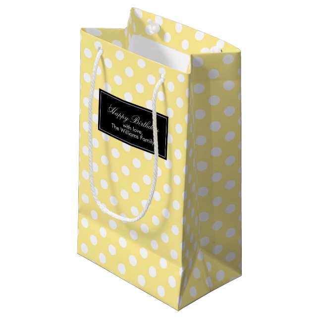 Gult Polka dots Personlig (Framsidan Vinklad)