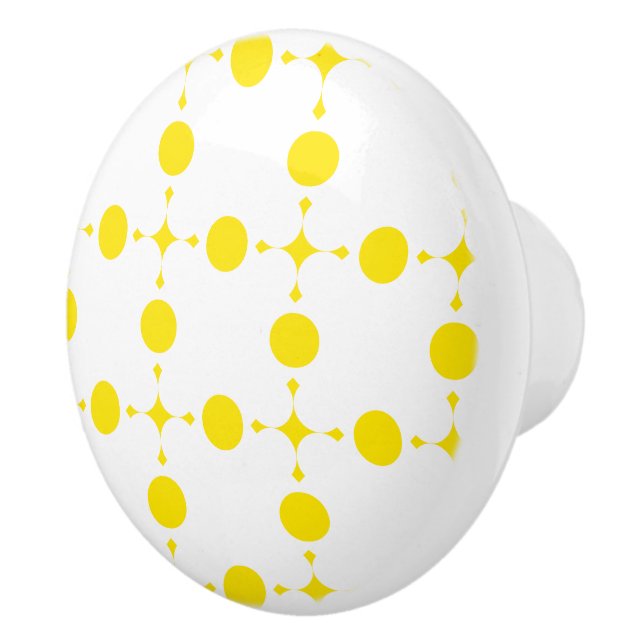 Gult Polka dots, Polka Dot Mönster, Dit, Dit Knopp (Höger)