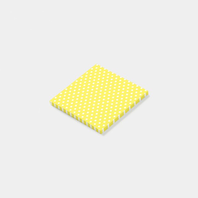 Gult Polka dots Post-it Notes Block (Vinklad)
