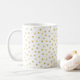 Gult polka dots vattenfärgsklassiskt mugg