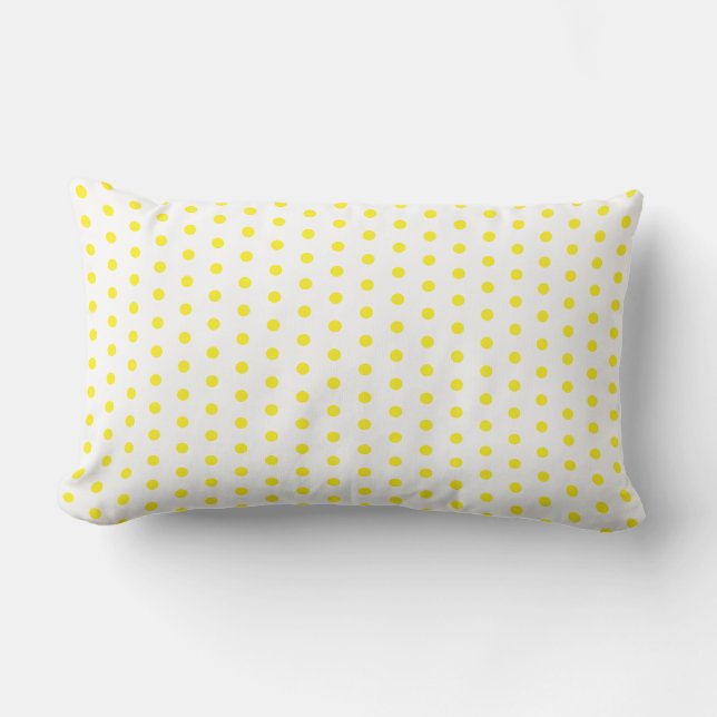 Gult Polka dots White Anpassningsbar Färg Cute Sny Lumbarkudde (Framsida)
