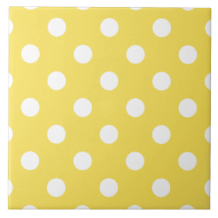 Gult polka dotsmönster kakelplatta