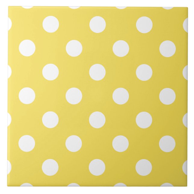 Gult polka dotsmönster kakelplatta (Framsidan)