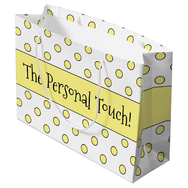 Gult Polka-punkt Designad (Baksidan Vinklad)