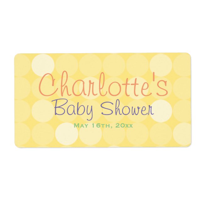 Gult Polka-Vattenflaska för spädbarnsskor Fraktsedel (Framsidan)