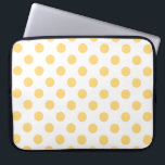 Gult-polkadoter Laptop Fodral<br><div class="desc">Gult-polkadoter på vit bakgrund</div>