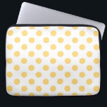 Gult-polkadoter Laptop Fodral<br><div class="desc">Gult-polkadoter på vit bakgrund</div>