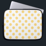 Gult-polkadoter Laptop Sleeve<br><div class="desc">Gult-polkadoter på vit bakgrund</div>