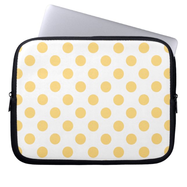 Gult-polkadoter Laptop Sleeve (Framsidan)