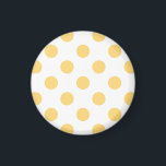 Gult-polkadoter Magnet<br><div class="desc">Gult-polkadoter på vit bakgrund</div>