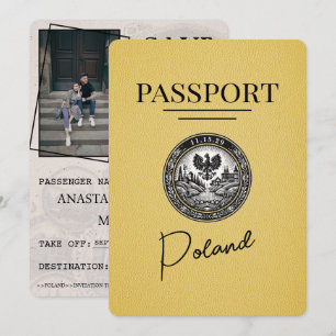 Gult Polskt pass Spara datum Datumet