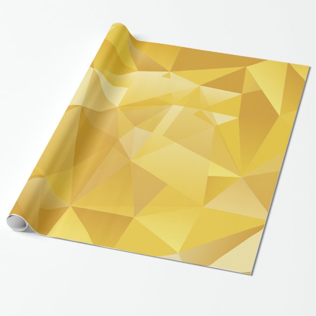 Gult polygonal presentpapper (Utrullad)
