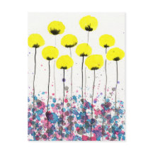 Gult Poppies, Cottagecore Flowers Postcard