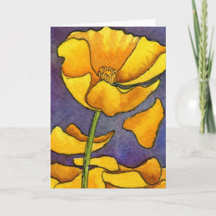 "Gult Poppy #1"-Blommigtens hälsningskort Kort