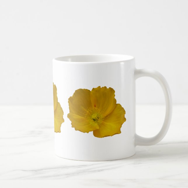 Gult Poppy Alaska Wildblomma Blommigt Kaffemugg (Höger)
