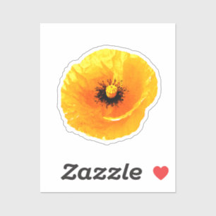 Gult Poppy Anpassningsbar Blank Blommigt Bröllop f Klistermärken