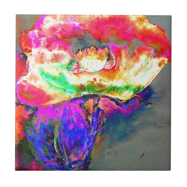 Gult Poppy Kakelplatta (Framsidan)