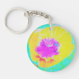 Gult Poppy med Shock rosa Center på Turcos