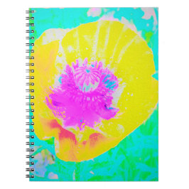 Gult Poppy med Shock rosa Center på Turcos Anteckningsbok