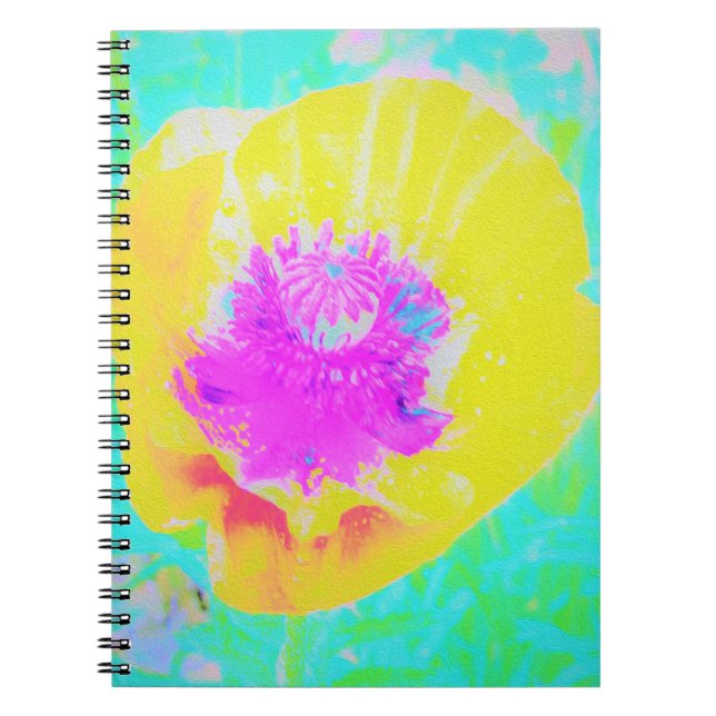 Gult Poppy med Shock rosa Center på Turcos Anteckningsbok (Framsidan)