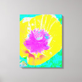 Gult Poppy med Shock rosa Center på Turcos Canvastryck