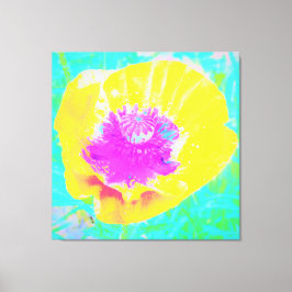Gult Poppy med Shock rosa Center på Turcos Canvastryck
