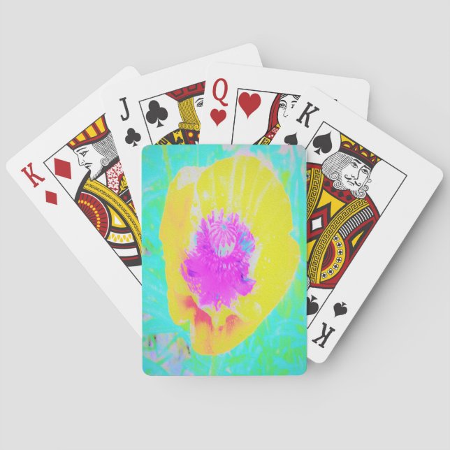 Gult Poppy med Shock rosa Center på Turcos Casinokort (Baksidan)