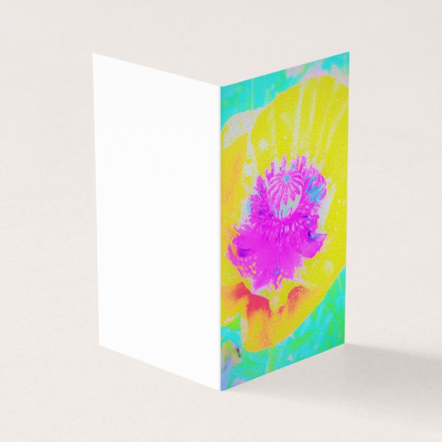 Gult Poppy med Shock rosa Center på Turcos Kort (Utsida)