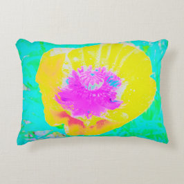 Gult Poppy med Shock rosa Center på Turcos Prydnadskudde