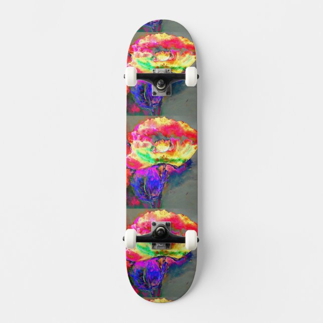 Gult Poppy Skateboard Bräda 21,5 Cm (Framsida)