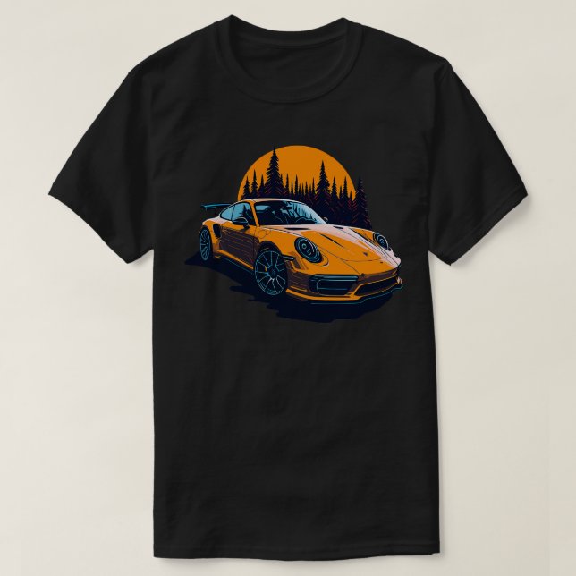 Gult Porsche 911 turbo s T Shirt (Design framsida)