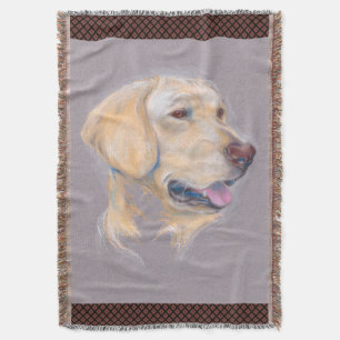 Gult porträtt för Labrador Retriever Filt