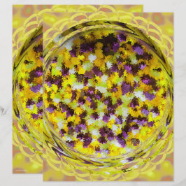 Gult potpurri-scrapbookingpapper 2-sidig sida
