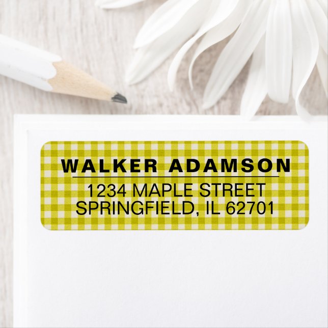 Gult Pput Check Namn Returetiketter Returadress Etikett (Insitu)