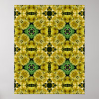 Gult Primrose Flower Abstrakt Art