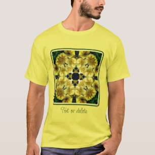 Gult Primrose Flower Abstrakt Art T Shirt