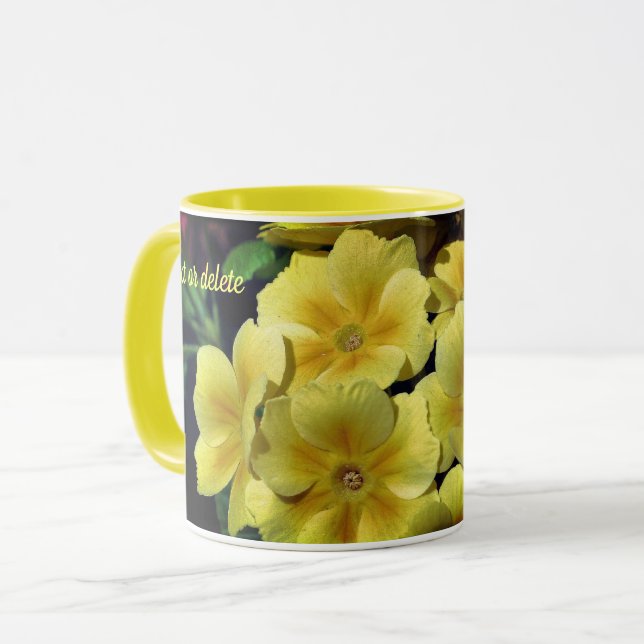 Gult Primrose Flower-Personlig Mugg (Framsida vänster)