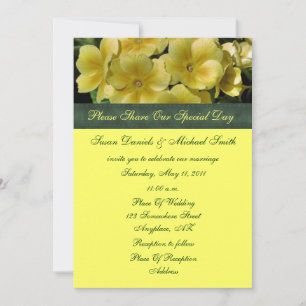 Gult Primrose Flower Wedding bjudande Inbjudningar