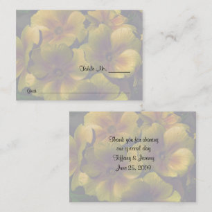 Gult Primrose Flowers Bröllop Bord Placeringskort